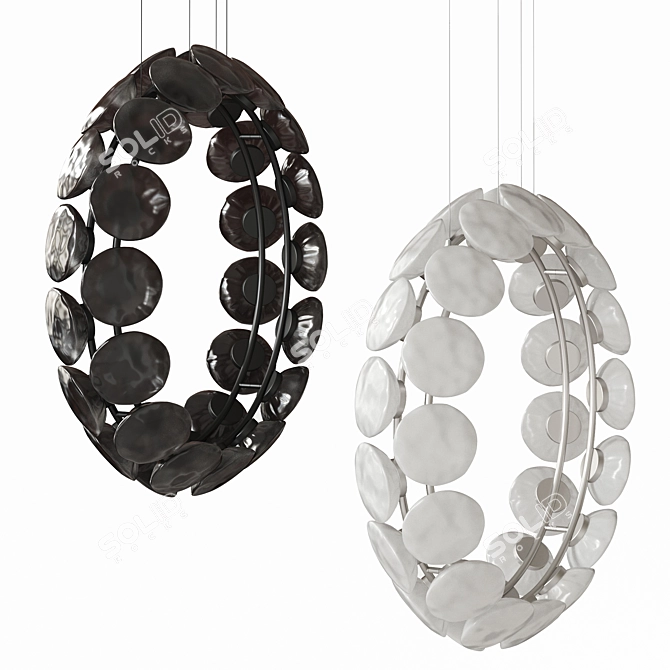 Glowing Noctiluca Light Chandelier 3D model image 3