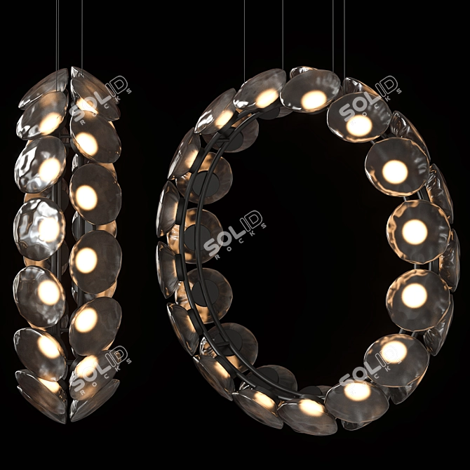 Glowing Noctiluca Light Chandelier 3D model image 7
