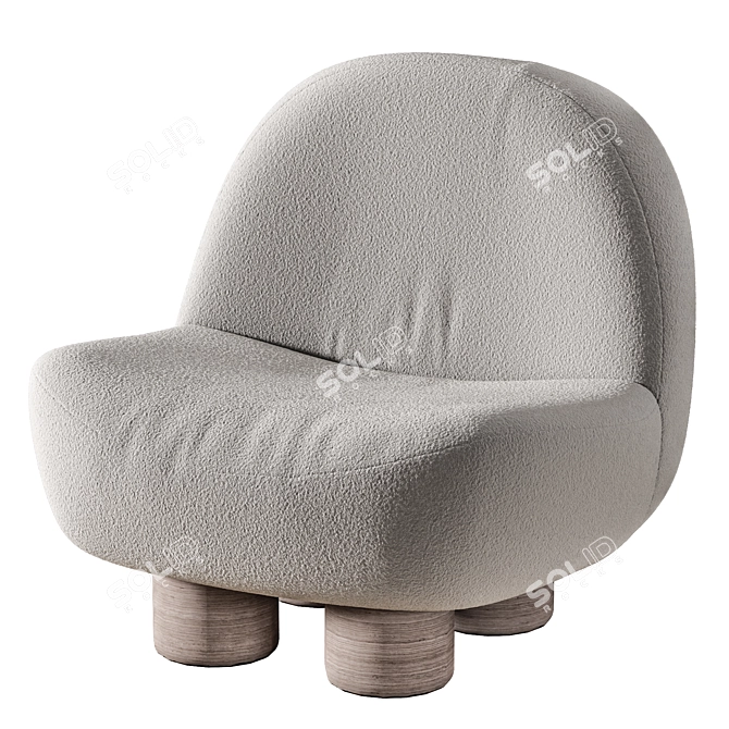 Cozy Elegance Hygge Armchair 3D model image 1