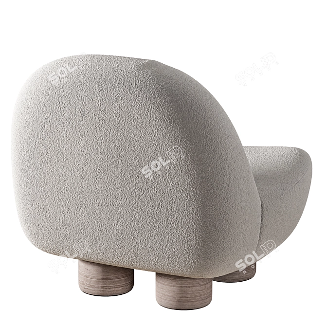 Cozy Elegance Hygge Armchair 3D model image 3