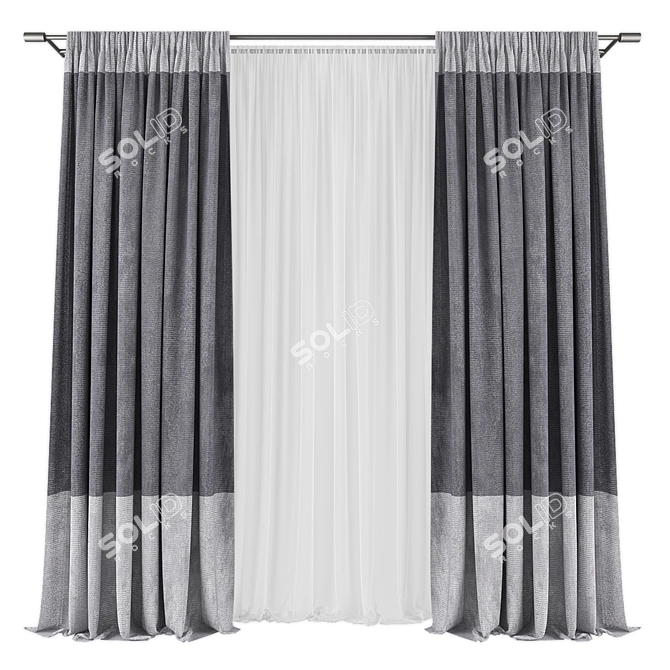 Modern Curtain Panels Set 3D model image 1