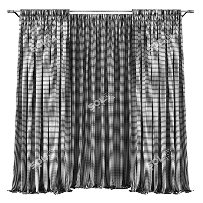 Modern Curtain Panels Set 3D model image 2