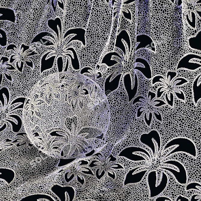 Versatile Floral Lace Fabric Collection 3D model image 6