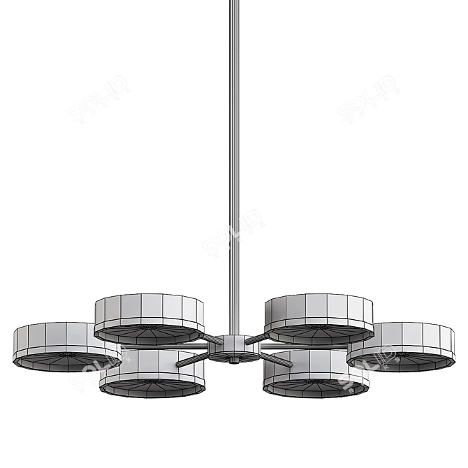 Sleek Matte Black Chandelier 3D model image 3