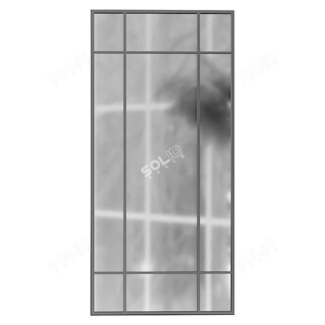 Sleek Black Leaner Wall Mirror 3D model image 3