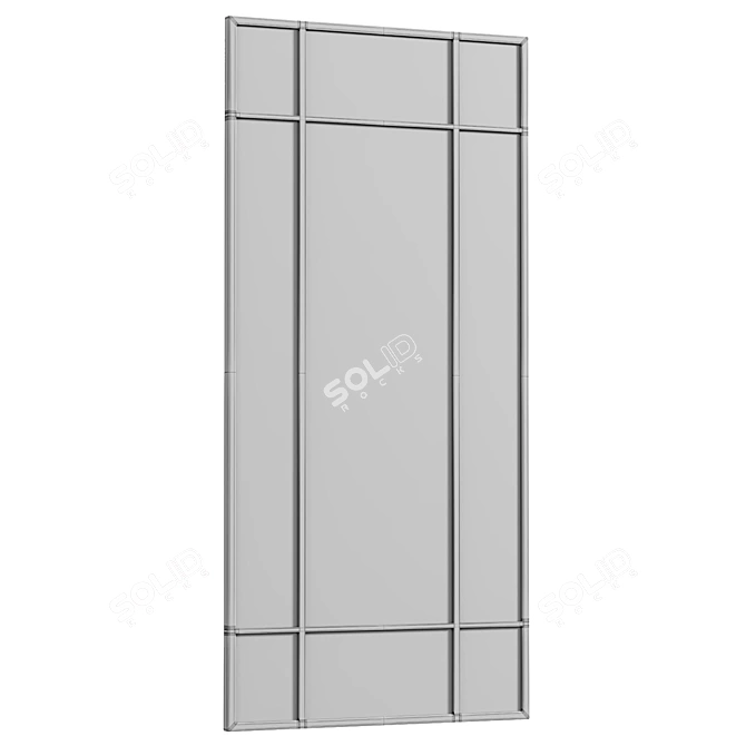 Sleek Black Leaner Wall Mirror 3D model image 4