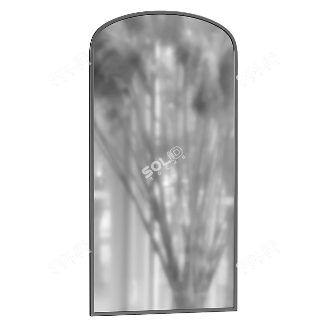Arched Black Metal Garden Mirrors 3D model image 3