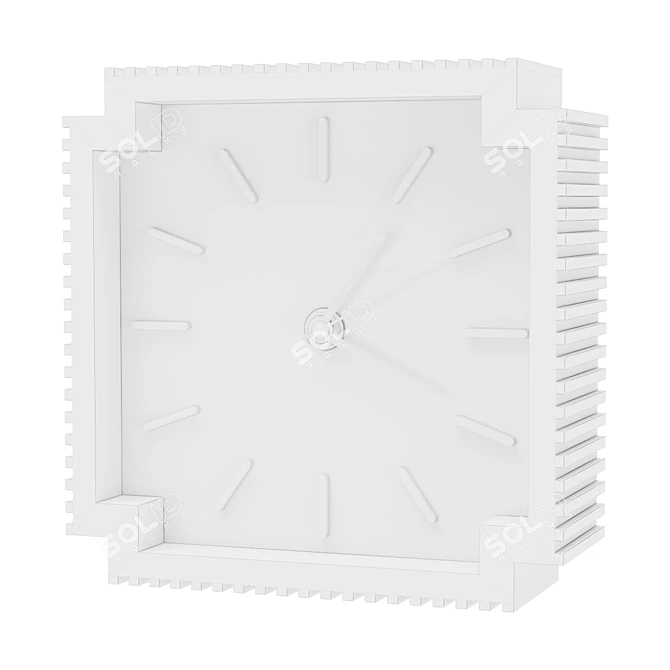 Polished Brass Desk Clock (5") 3D model image 2