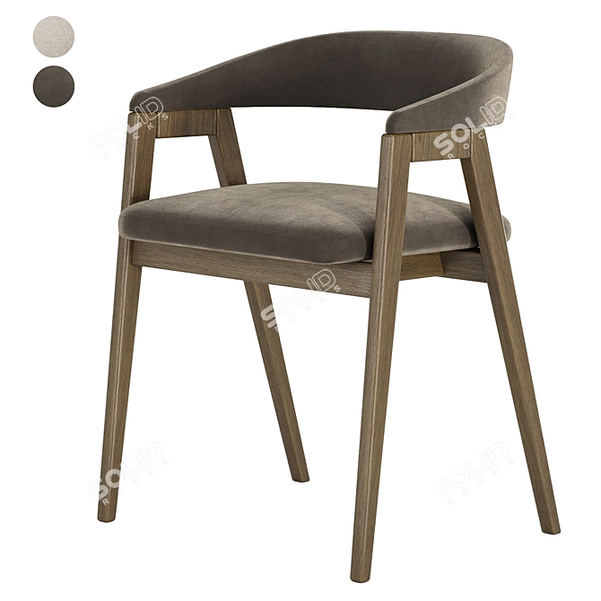 Elegant Trevor Chair, 2 Colors 3D model image 2