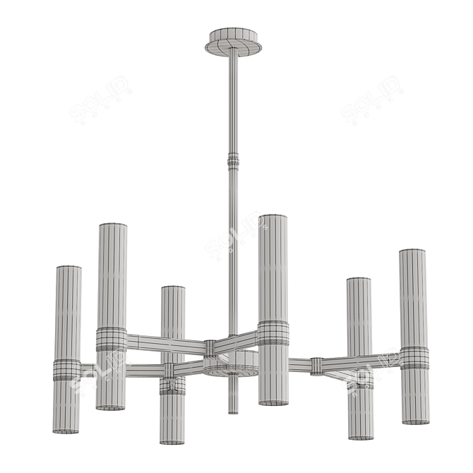 Cylinder Glass & Marble Chandelier 3D model image 5