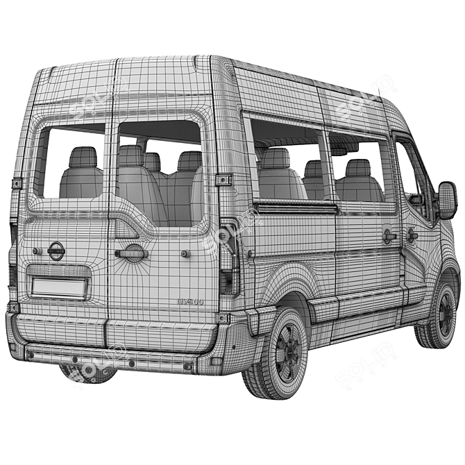 Nissan NV400 Minibus Models Pack 3D model image 6