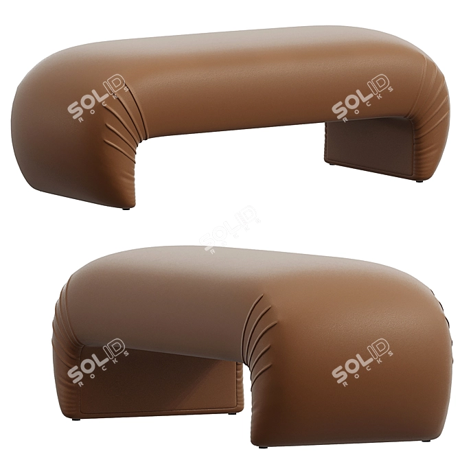  Crescent Bench B6010 Tan 3D model image 1