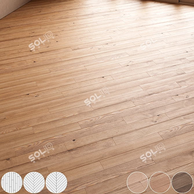 CoronaMultiMap Oak Parquet Flooring 3D model image 1