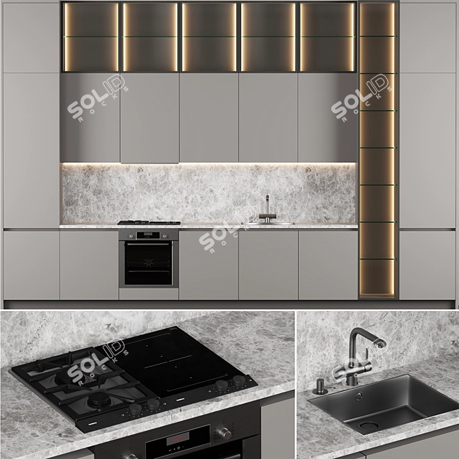 Virtual Kitchen Model 5, Downloadable 3D model image 1