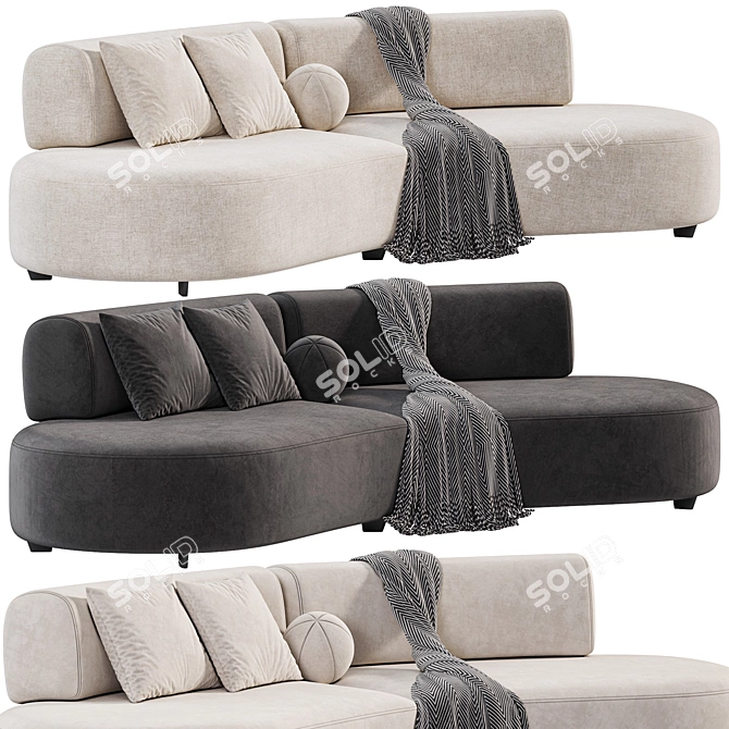 Contemporary Bon Bon Sofa Set 3D model image 1