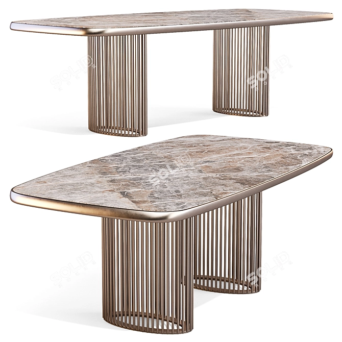 Luna Bianca Dining Table - Elegantly Inspired 3D model image 2