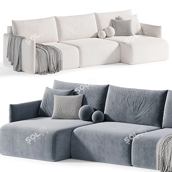  FLORIS Sofa: Modern Comfort Emblem 3D model image 2