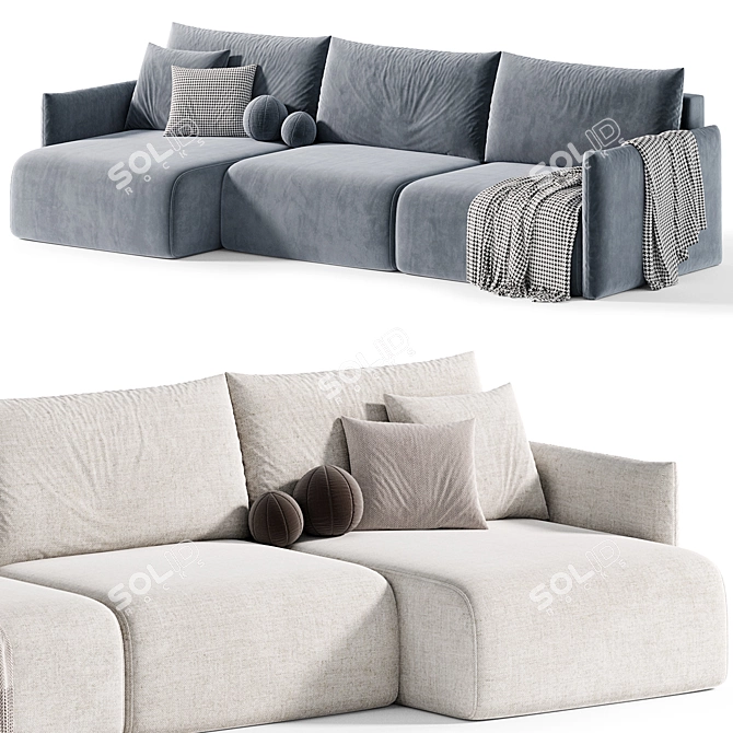  FLORIS Sofa: Modern Comfort Emblem 3D model image 3