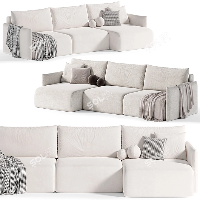  FLORIS Sofa: Modern Comfort Emblem 3D model image 4
