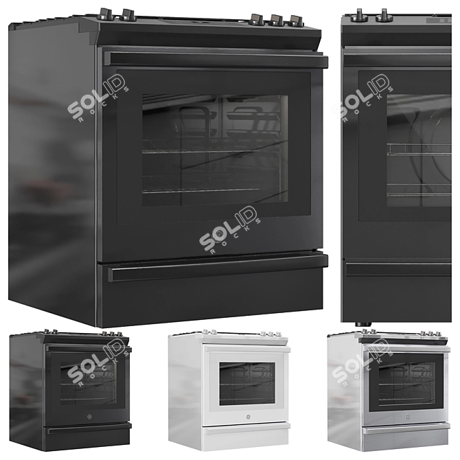 GE Gas Range Convection Slide-In 3D model image 2