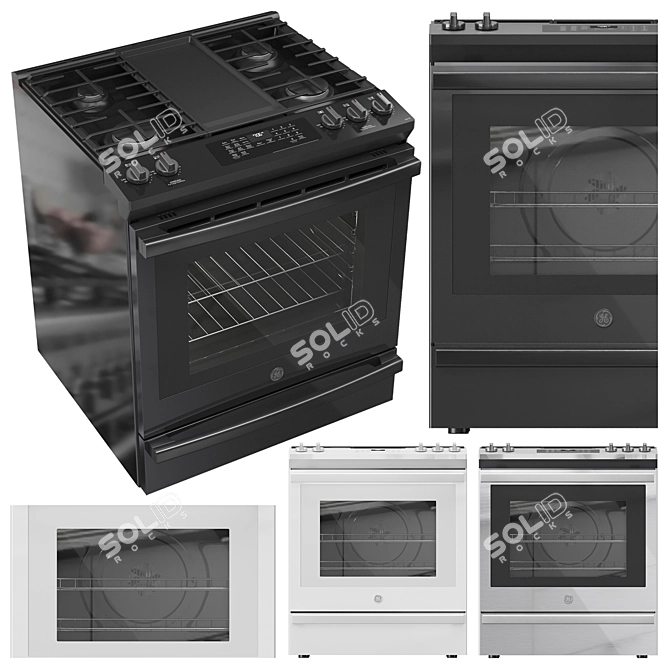 GE Gas Range Convection Slide-In 3D model image 4