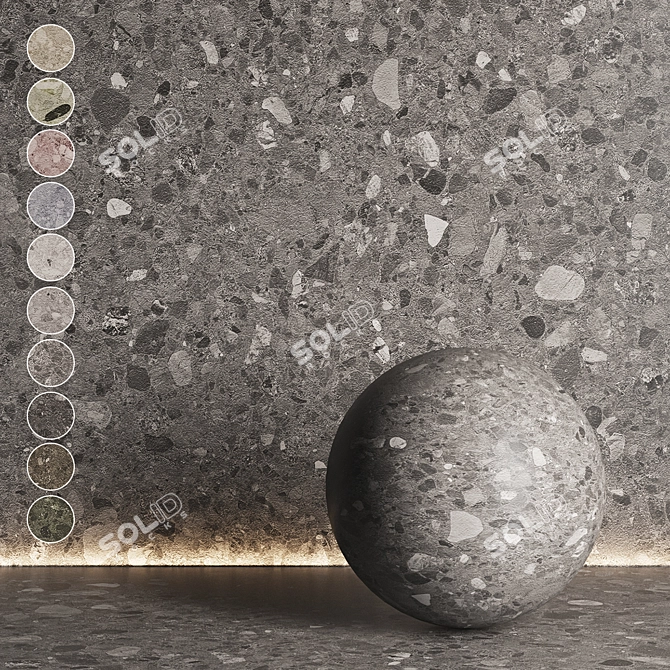 Seamless Terrazzo Marble 21 Texture 3D model image 1