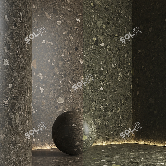 Seamless Terrazzo Marble 21 Texture 3D model image 7