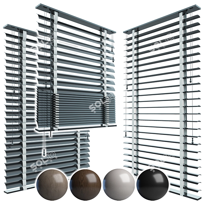 Wooden Blinds 05 - Classic Elegance 3D model image 1