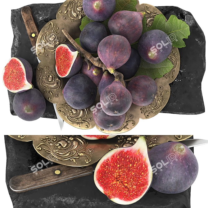 Delicious Fig Fruit Plate 3D model image 4