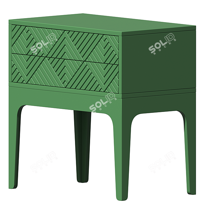 Geometric Bedside Table Lounge 3D model image 1