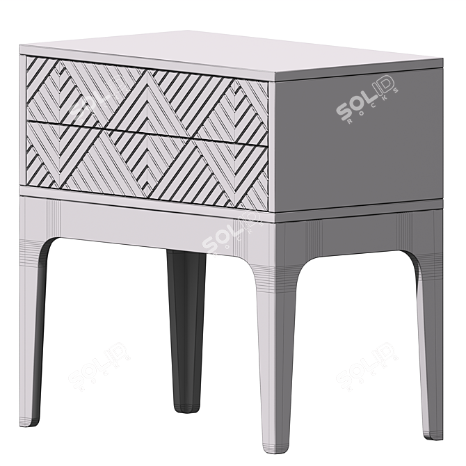 Geometric Bedside Table Lounge 3D model image 2