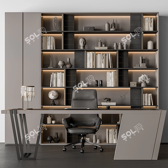 Executive Boss Desk – Modern Office 3D model image 1