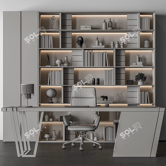 Executive Boss Desk – Modern Office 3D model image 4