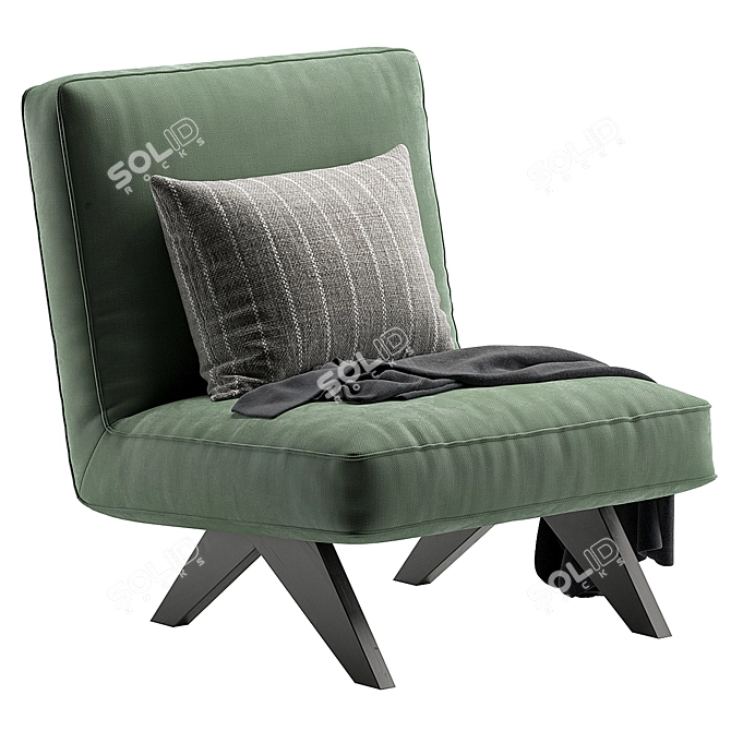 MARTYN Fabric Chair, Modern Design 3D model image 1