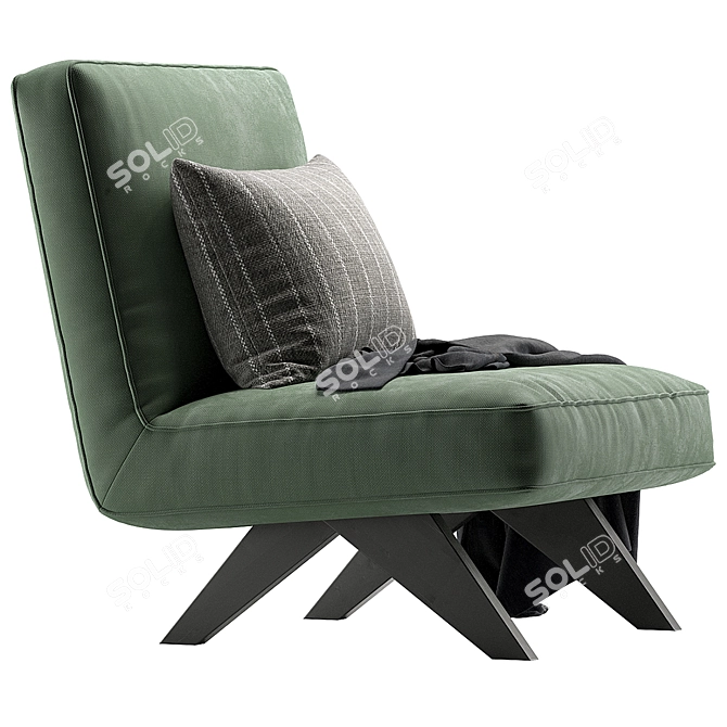 MARTYN Fabric Chair, Modern Design 3D model image 4