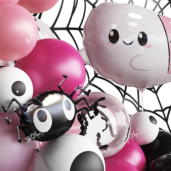 Halloween Foil Balloon Photo Zone 3D model image 3