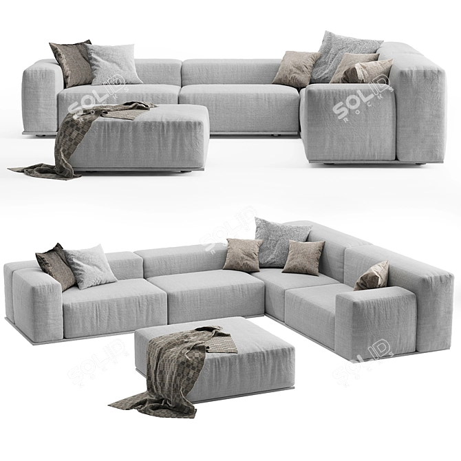 Modern Italian Delano Sofa Pianca 3D model image 1