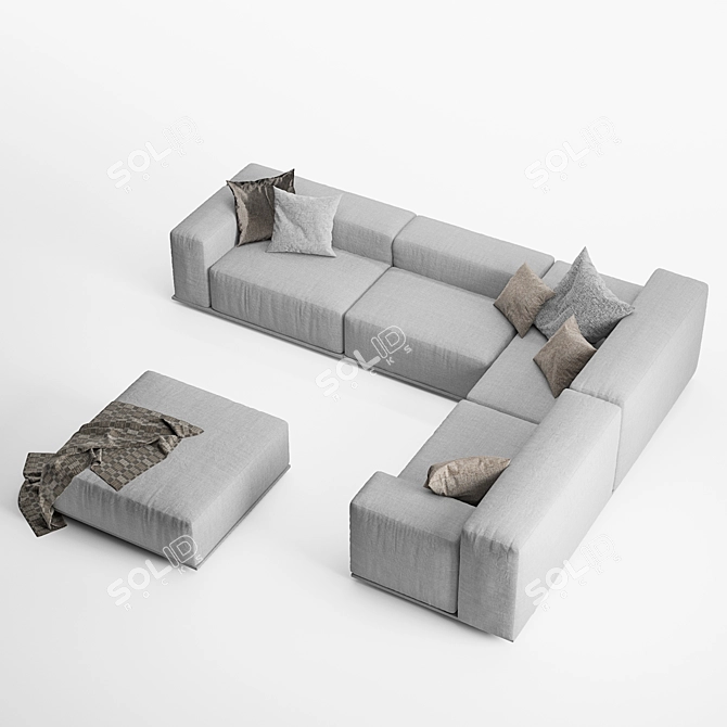 Modern Italian Delano Sofa Pianca 3D model image 3