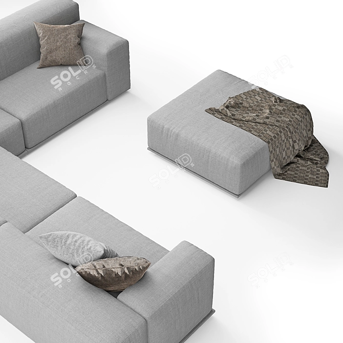 Modern Italian Delano Sofa Pianca 3D model image 4