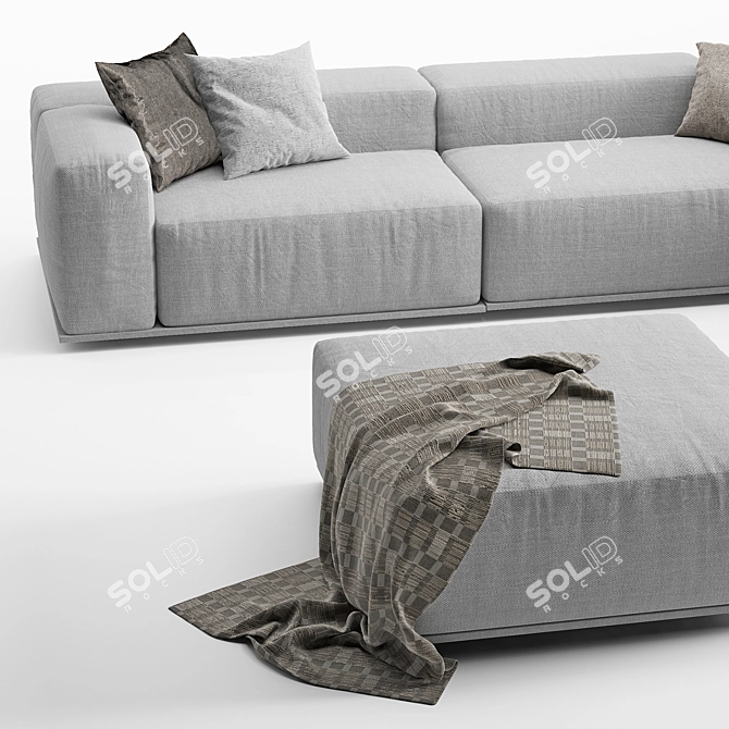 Modern Italian Delano Sofa Pianca 3D model image 5