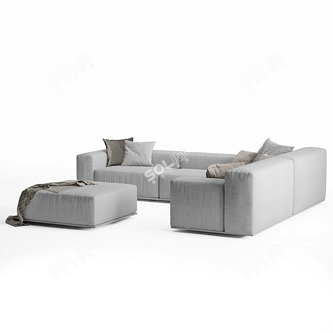 Modern Italian Delano Sofa Pianca 3D model image 6