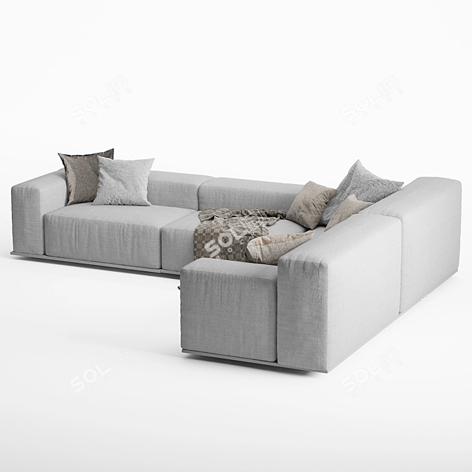 Modern Italian Delano Sofa Pianca 3D model image 11