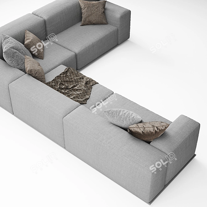 Modern Italian Delano Sofa Pianca 3D model image 12