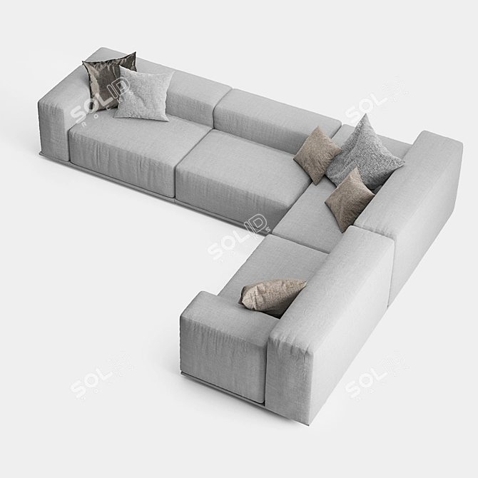 Modern Italian Delano Sofa Pianca 3D model image 13