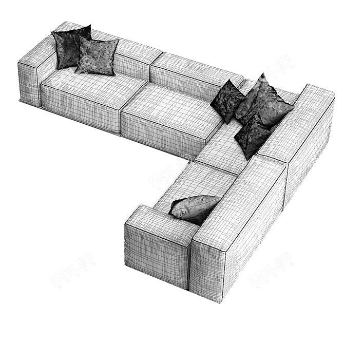 Modern Italian Delano Sofa Pianca 3D model image 15