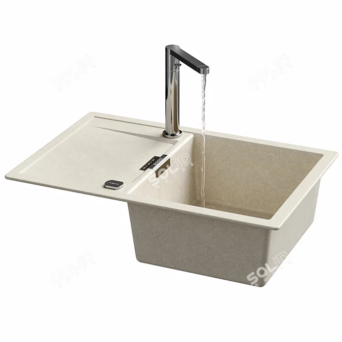 Customizable ETON 50D Sink & Skiron Mixer 3D model image 2