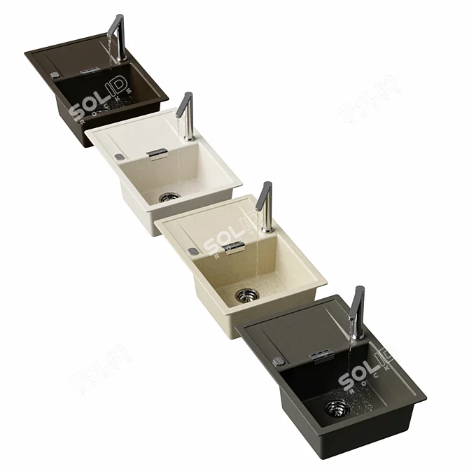 Customizable ETON 50D Sink & Skiron Mixer 3D model image 6