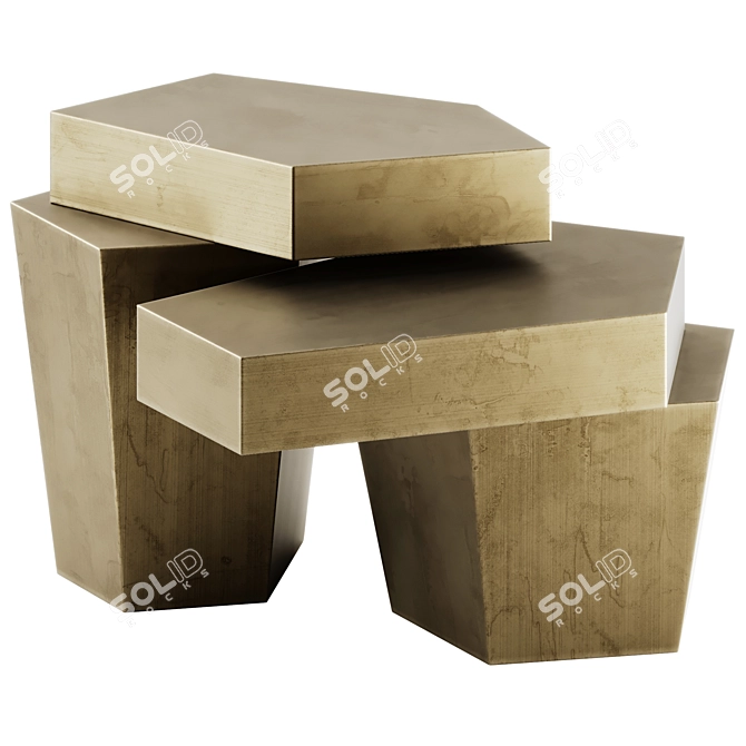 Elegant Eichholtz Calabasas Brushed Brass 3D model image 1