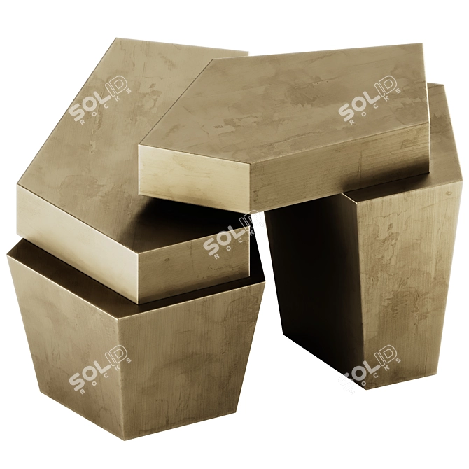 Elegant Eichholtz Calabasas Brushed Brass 3D model image 2