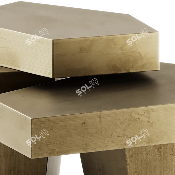 Elegant Eichholtz Calabasas Brushed Brass 3D model image 3